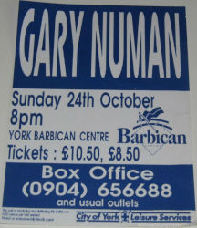 Gary Numan 1993 Venue Poster York
